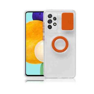 For Samsung Galaxy M52 Sliding Camshield TPU Phone Case with Ring Holder(Orange)