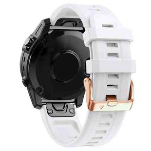 For Garmin Fenix 5S Plus 20mm Silicone Watch Band(White)