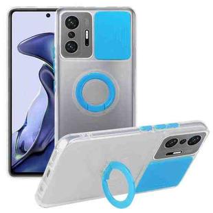 For Xiaomi Mi 11T / 11T Pro Sliding Camshield TPU Phone Case with Ring Holder(Blue)