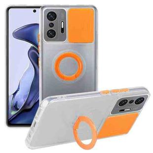 For Xiaomi Mi 11T / 11T Pro Sliding Camshield TPU Phone Case with Ring Holder(Orange)