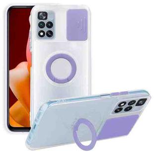 For Xiaomi Redmi Note 11 Pro+ 5G Sliding Camshield TPU Phone Case with Ring Holder(Purple)