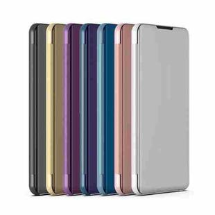 For Samsung Galaxy M23 Plated Mirror Horizontal Flip Leather Case with Holder(Silver)