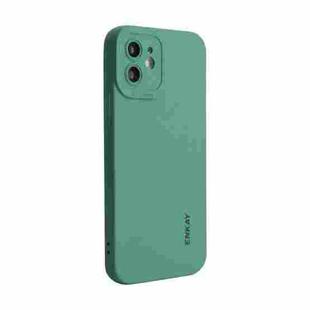 For iPhone 12 ENKAY Liquid Silicone Phone Case(Dark Green)