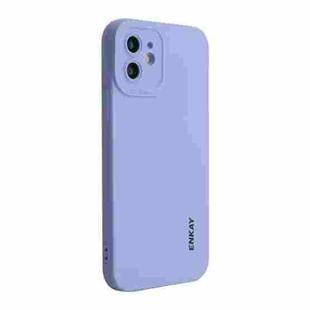 For iPhone 12 ENKAY Liquid Silicone Phone Case(Purple)