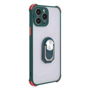 ENKAY TPU + Frosted PC Case with Holder for iPhone 13 Pro(Dark Green)