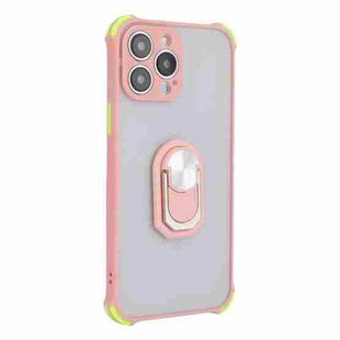 ENKAY TPU + Frosted PC Case with Holder for iPhone 13 Pro(Pink)