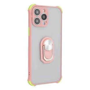ENKAY TPU + Frosted PC Case with Holder for iPhone 13 Pro Max(Pink)