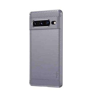 For Google pixel 7 Pro 5G MOFI Gentleness Series Brushed Texture Carbon Fiber TPU Phone Case(Gray)