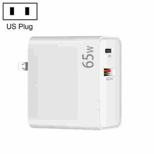 PD-65W USB-C / Type-C + QC3. 0 USB Laptop Charging Adapter, US Plug(White)