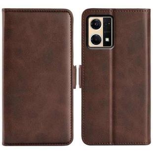 For OPPO Reno7 4G / F21 Pro 4G Dual-side Magnetic Buckle Leather Phone Case(Brown)