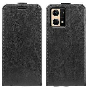 For OPPO Reno7 4G / F21 Pro 4G R64 Texture Vertical Flip Leather Phone Case(Black)
