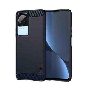 For Xiaomi Redmi K40S MOFI Gentleness Brushed Carbon Fiber Soft TPU Case(Blue)