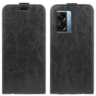 For OPPO A57 5G R64 Texture Vertical Flip Leather Phone Case(Black)