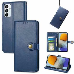 For Samsung Galaxy M23 Solid Color Leather Buckle Phone Case(Blue)