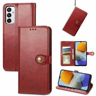 For Samsung Galaxy M23 Solid Color Leather Buckle Phone Case(Red)