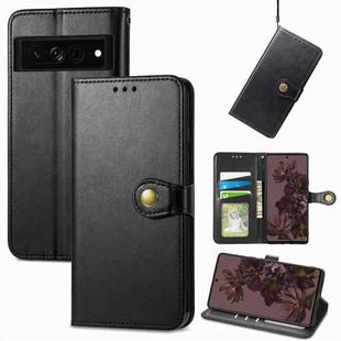 For Google Pixel 7 Pro 5G Retro Solid Color Buckle Leather Phone Case(Black)