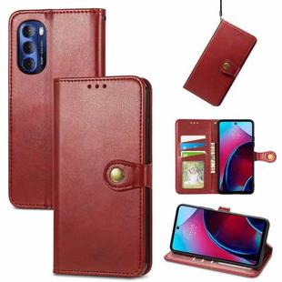 For Motorola Moto G Stylus 2022 5G Retro Solid Color Buckle Leather Phone Case(Red)