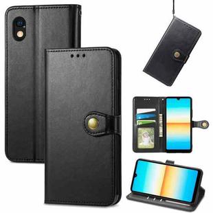 For Sony Xperia Ace III Retro Solid Color Buckle Leather Phone Case(Black)