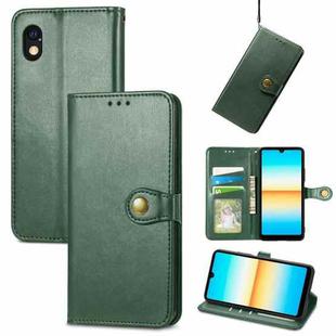 For Sony Xperia Ace III Retro Solid Color Buckle Leather Phone Case(Green)
