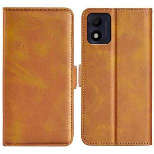 For Alcatel 1B 2022 Dual-side Magnetic Buckle Horizontal Flip Leather Phone Case(Yellow)