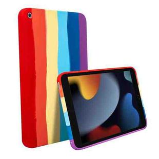For iPad 10.2 2021 / 2020 / 2019 Liquid Silicone Magnetic Pen Function Tablet Case(Rainbow)