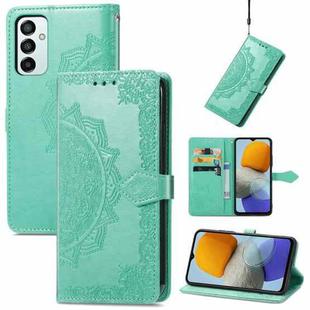 For Samsung Galaxy M23 Mandala Flower Embossed Leather Phone Case(Green)