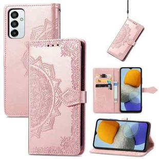For Samsung Galaxy M23 Mandala Flower Embossed Leather Phone Case(Rose Gold)