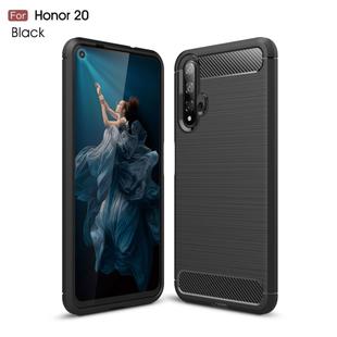 Brushed Texture Carbon Fiber TPU Case for Huawei Honor 20(Black)