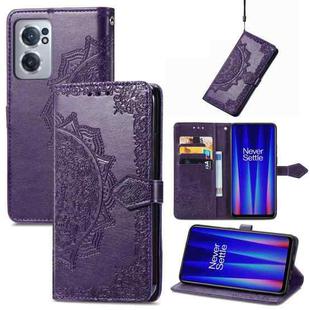 For OnePlus Nord CE 2 5G Mandala Flower Embossed Leather Phone Case(Purple)