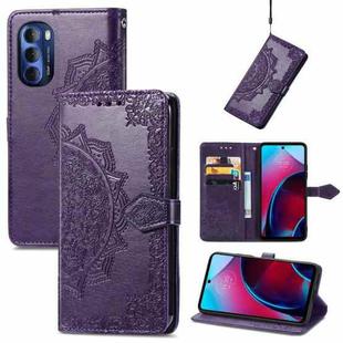 For Motorola Moto G Stylus 5G 2022 Mandala Flower Embossed Leather Phone Case(Purple)