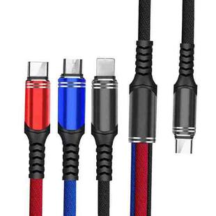 XJ-79 66W 6A 3 in 1 Type-C to 8 Pin + Type-C + Micro USB Super Flash Charging Cable, Length: 1.2m