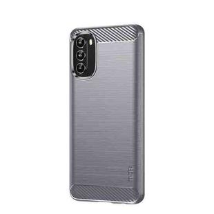 For Motorola Moto G 5G 2022 MOFI Gentleness Series Brushed Texture Carbon Fiber TPU Phone Case(Gray)