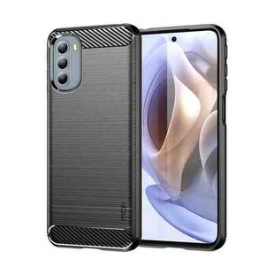 For Motorola Moto G31/G41 MOFI Gentleness Series Brushed Texture Carbon Fiber TPU Phone Case(Black)