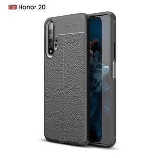 Litchi Texture TPU Shockproof Case for Huawei Honor 20(Black)