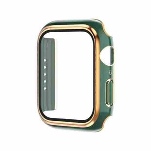 Electroplating Two-color PC+Tempered Film Watch Case For Apple Watch Series 3/2/1 42mm(Green+Rose Gold)