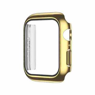 Electroplating Monochrome PC+Tempered Film Watch Case For Apple Watch Series 9 / 8 / 7 45mm(Gold)