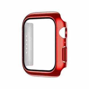 Electroplating Monochrome PC+Tempered Film Watch Case For Apple Watch Series 6/5/4/SE 44mm(Red)