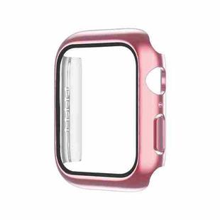 Electroplating Monochrome PC+Tempered Film Watch Case For Apple Watch Series 6/5/4/SE 44mm(Pink)