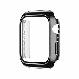 Electroplating Monochrome PC+Tempered Film Watch Case For Apple Watch Series 6/5/4/SE 40mm(Black)
