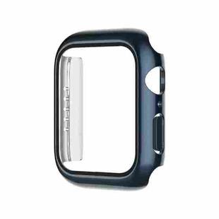 Electroplating Monochrome PC+Tempered Film Watch Case For Apple Watch Series 6/5/4/SE 40mm(Blue)