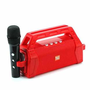 T&G TG538 Portable Karaoke Wireless Bluetooth Speaker with Microphone(Red)