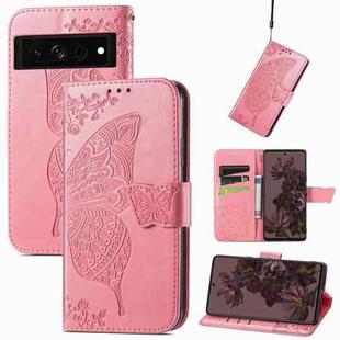 For Google Pixel 7 5G Butterfly Love Flower Embossed Leather Phone Case(Pink)