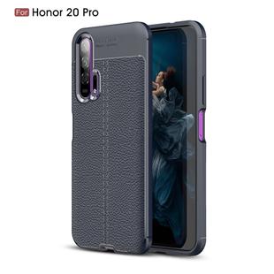 Litchi Texture TPU Shockproof Case for Huawei Honor 20 Pro(Navy Blue)