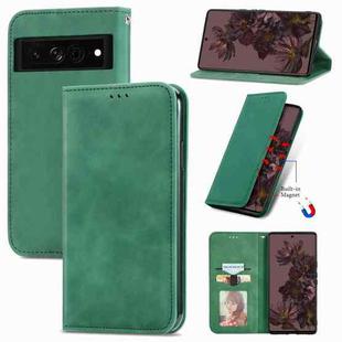 For Google Pixel 7 Pro 5G Retro Skin Feel Magnetic Leather Phone Case(Green)