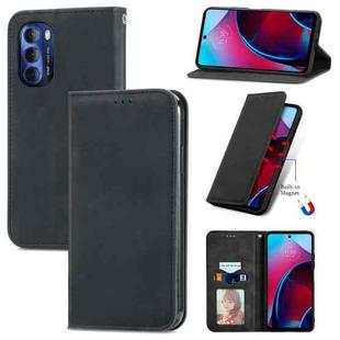 For Motorola Moto G Stylus 5G 2022 Retro Skin Feel Magnetic Leather Phone Case(Black)