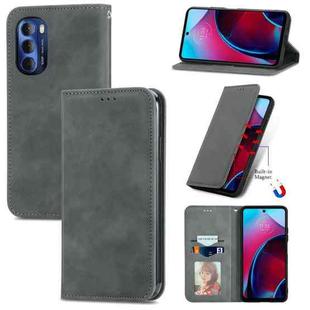 For Motorola Moto G Stylus 5G 2022 Retro Skin Feel Magnetic Leather Phone Case(Grey)