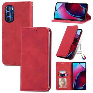 For Motorola Moto G Stylus 5G 2022 Retro Skin Feel Magnetic Leather Phone Case(Red)