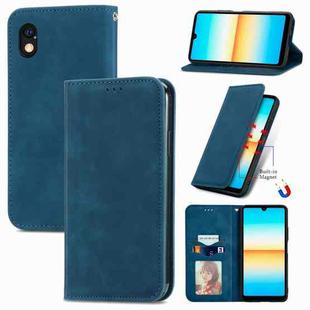 For Sony Xperia Ace III Retro Skin Feel Magnetic Leather Phone Case(Blue)