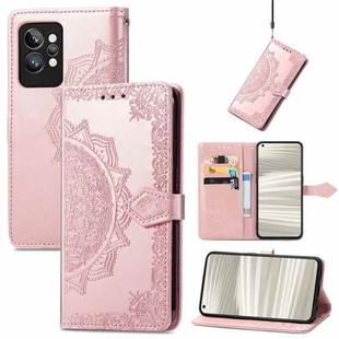 For OPPO Realme GT2 Pro Mandala Flower Embossed Leather Phone Case(Rose Gold)