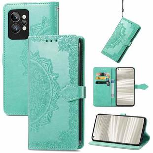 For OPPO Realme GT2 Pro Mandala Flower Embossed Leather Phone Case(Green)